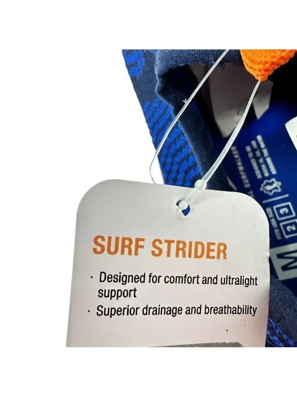 Speedo Junior Surfwalker Water Shoes M 2-3 Blue/Orange Lightweight Swim Beach